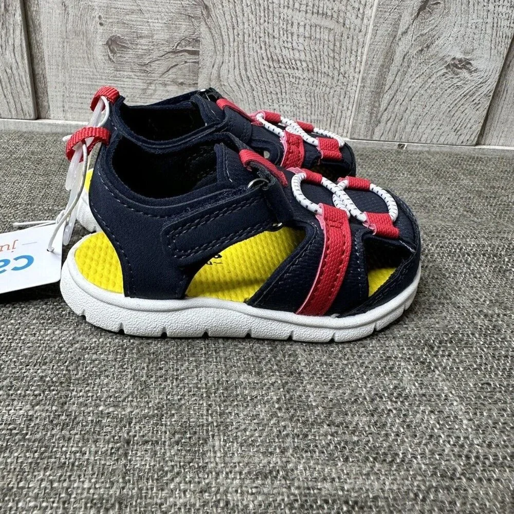 Carters Just One You Navy Red Royal Baby First Walker Shoes Sandals Size 4